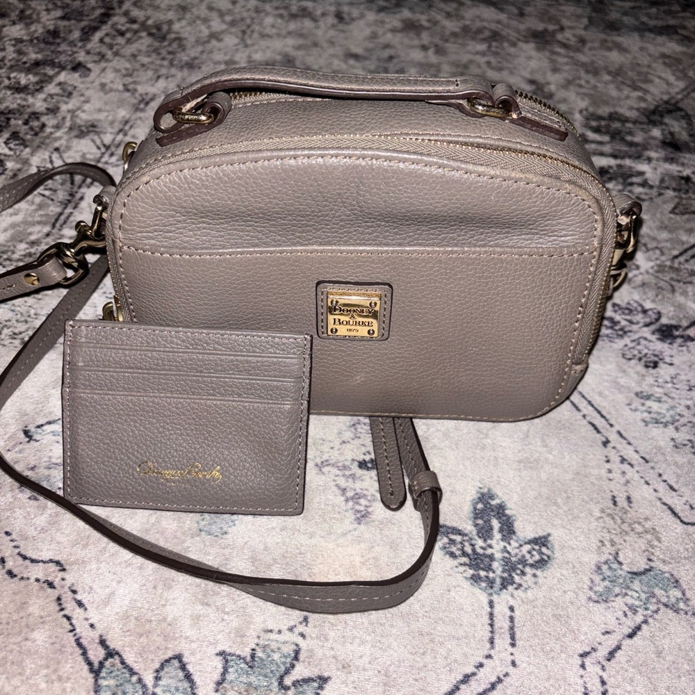 Dooney & Bourke Taupe Leather Crossbody Bag